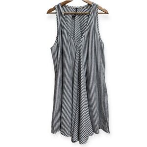 Riller & Fount Revolve Rosemary Striped 100% Linen A-Line Dress Medium